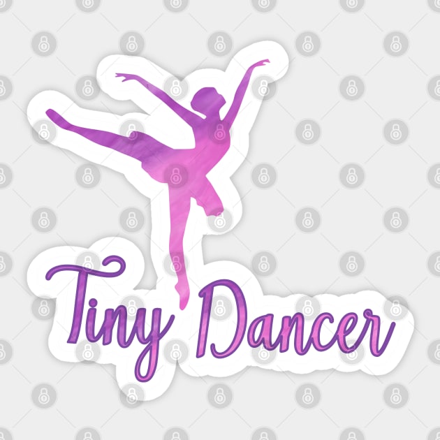 Tiny Dancer Watercolor Ballerina Dancer Sticker by FamilyCurios